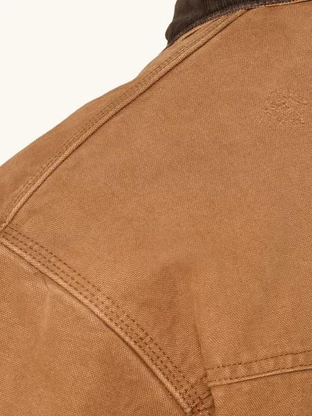 Kurtka z zamkiem błyskawicznym i detalem z logo Carhartt Work In Progress beżowa