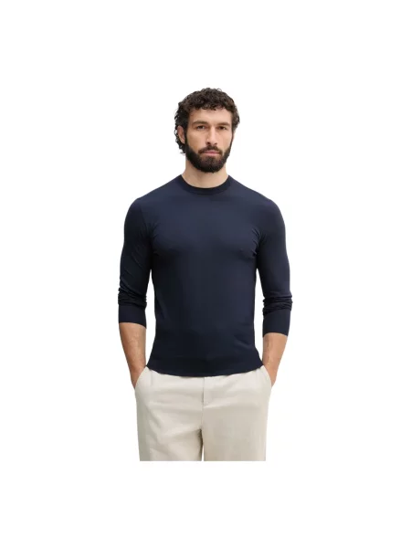 Guess sweter z wiskozą KADIR niebieski