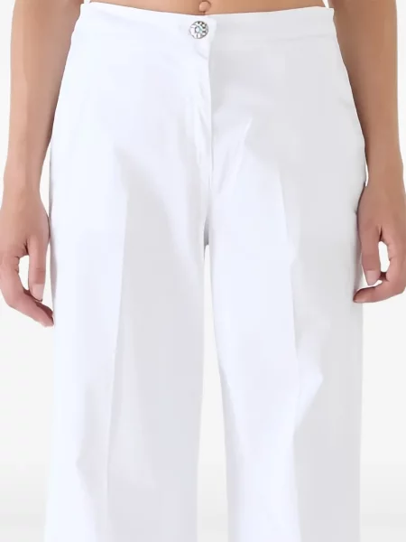 Virágos trapéz nadrág Shaft Jeans fehér