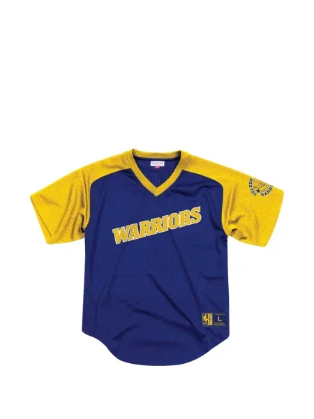 Tricou Mitchell & Ness cu decolteu în V plasă albastru