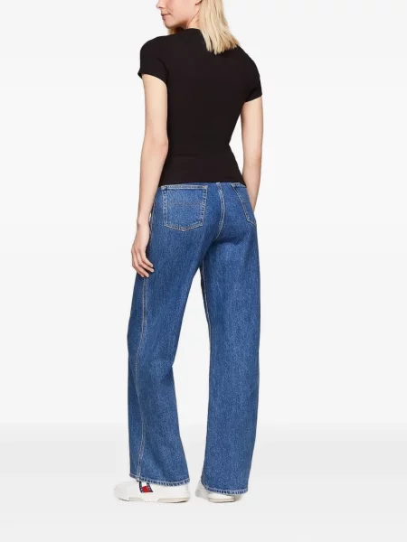 Koszulka Tommy Jeans z autografem czarna