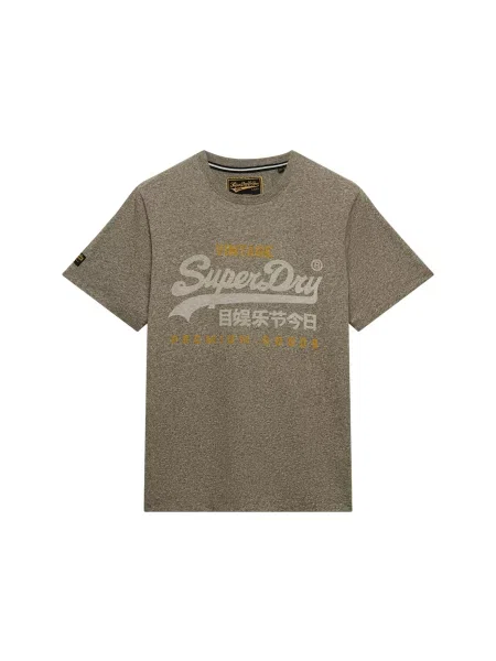 Superdry & Co Tricou Heritage galben curry / deschis / oliv gri
