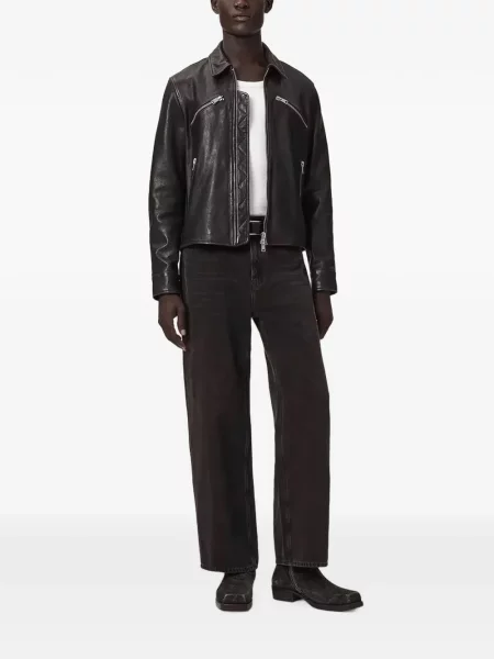 Geanta de piele Allsaints negru