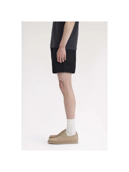 Pantaloni Fred Perry din țesătură twill negru