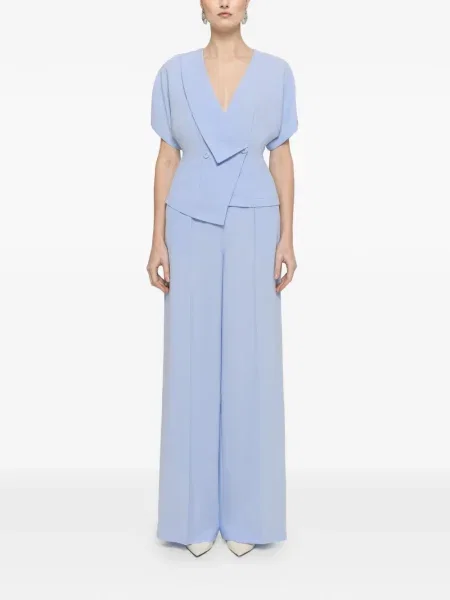 Spodnie Nissa z krepy niebieskie