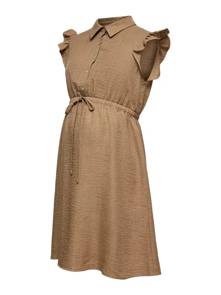 MAMALICIOUS Dolga srajca MLFLOW LIA temno bež