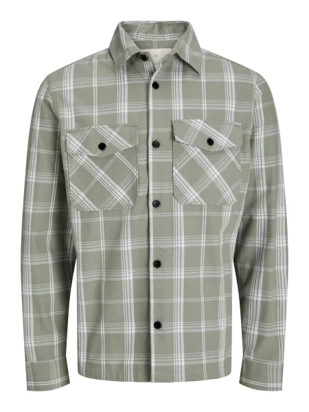 JACK & JONES Cămașă ROY verde jad / alb