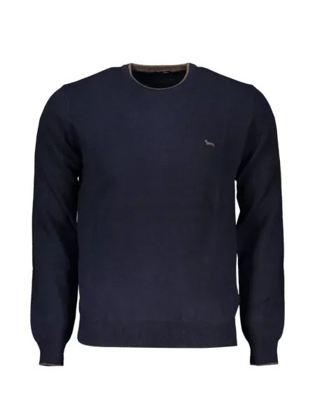 Pulover Harmont & Blaine cu broderie cu decolteu rotund albastru
