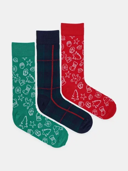 Чорапи United Colors of Benetton Giftbox 3 чифта червено