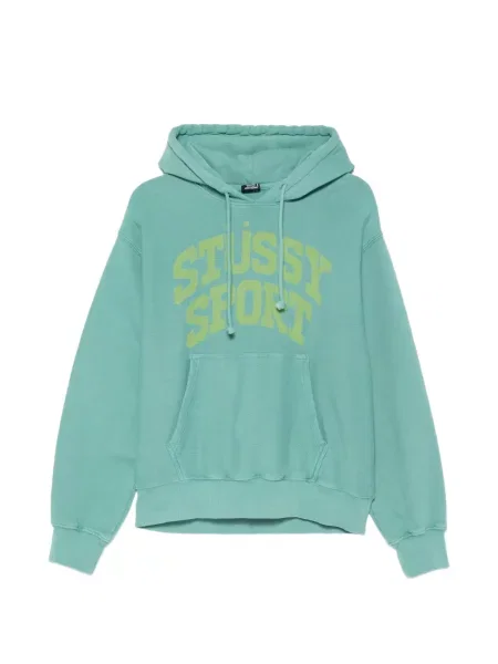Hanorac cu glugă Stüssy cu imagine cu cordon verde