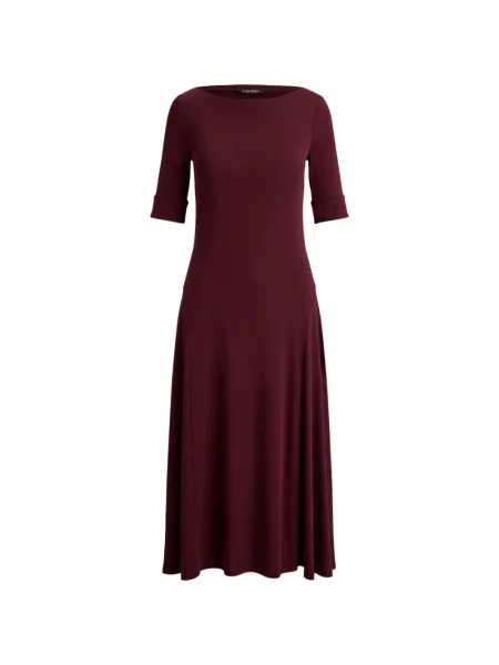 Rochie midi Lauren Ralph Lauren tricotate roșu
