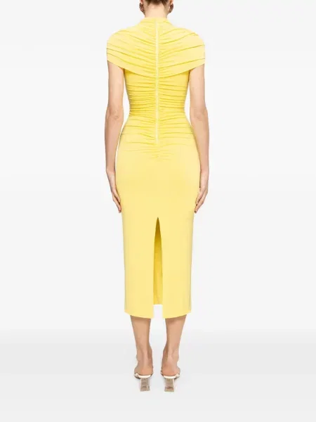 Rochie midi Nissa cu volane galben