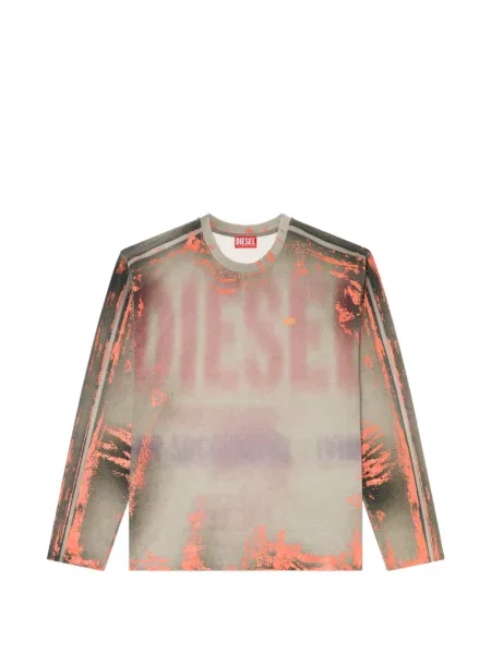 Lung tricou Diesel din jerseu gri