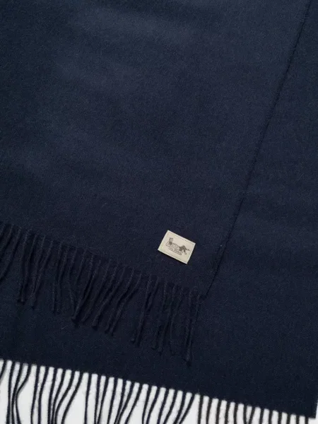 Шерстяной однотонный шарф My Alpaca синий