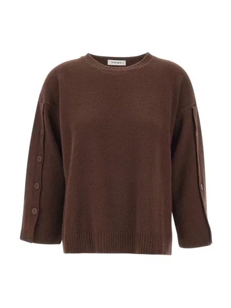 Sweter Kangra wełniany brązowy