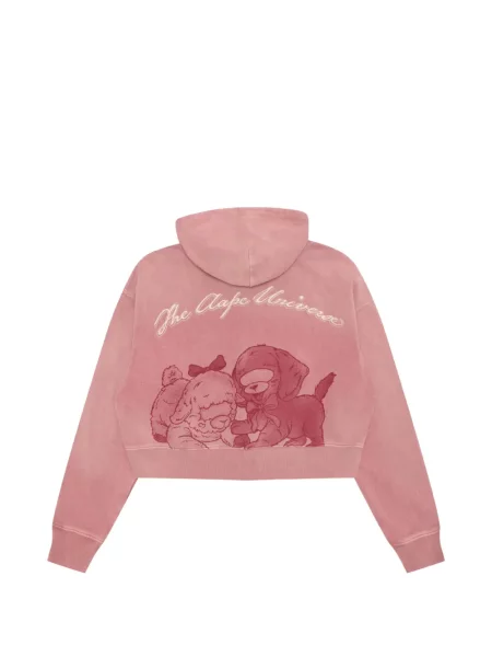 Decupat hanorac cu glugă Aape By A Bathing Ape cu autograf roz