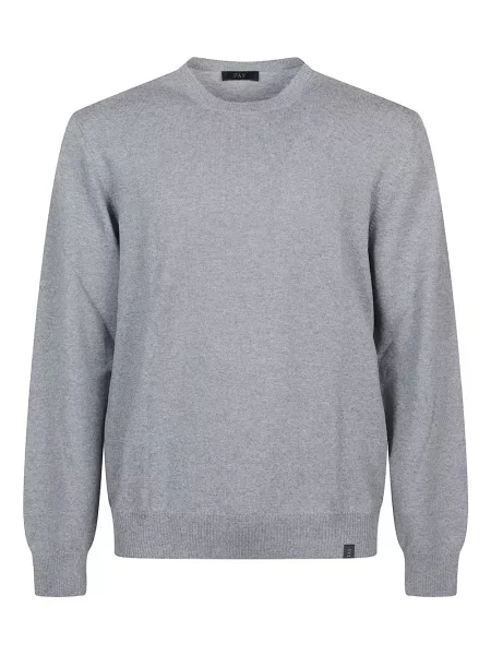 Pulover Fay cu decolteu rotund gri