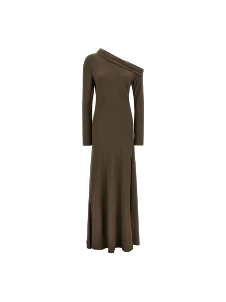 Sukienka maxi Alberta Ferretti brązowa