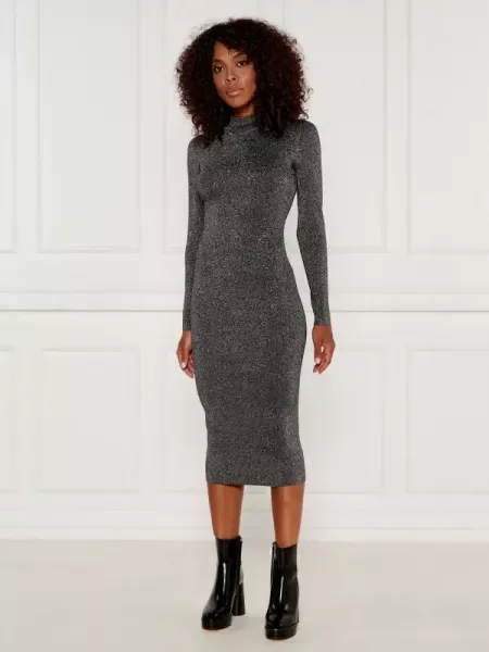Michael Kors Rochie METLIC MOCK argintiu