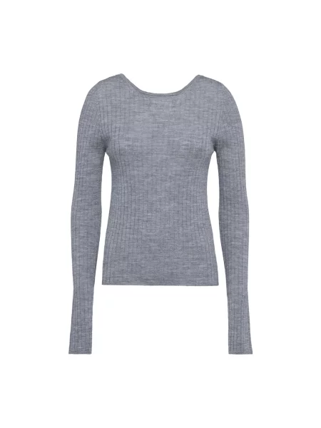 Dzianinowy sweter Tela szary