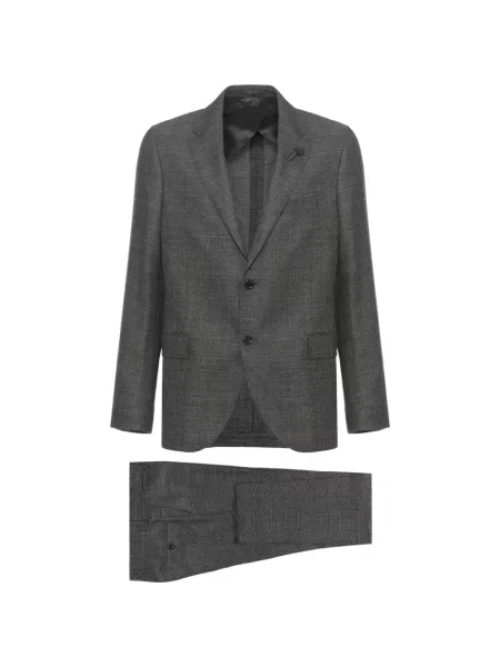 Costum Lardini de lână în carouri gri