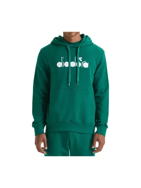 Bluza z kapturem Diadora z logo zielona