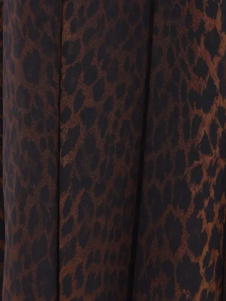 Fusta plisata Balenciaga cu imagine cu model leopard plisată maro