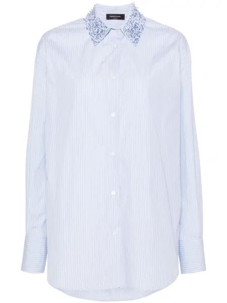 Koszula Fabiana Filippi z kryształkami niebieska
