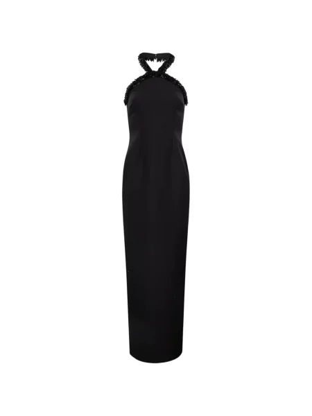 Rochie maxi Roland Mouret cu gât halter negru
