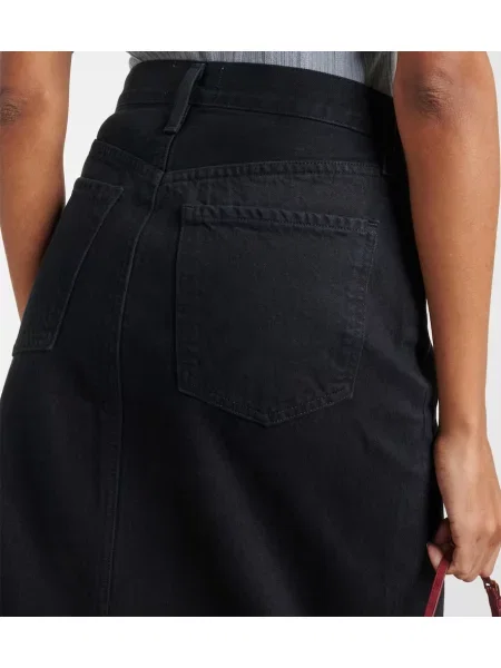 Fustă din denim Agolde până la genunchi negru
