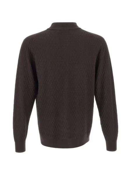 Pulover Filippo De Laurentiis cu model herringbone maro