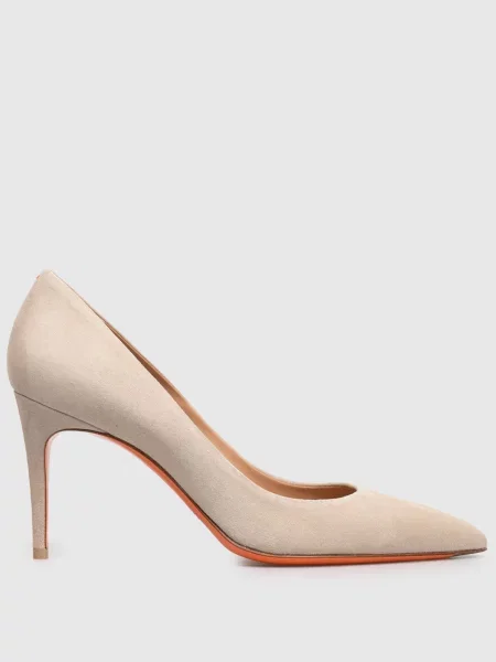 Замшевые туфли Santoni бежевые