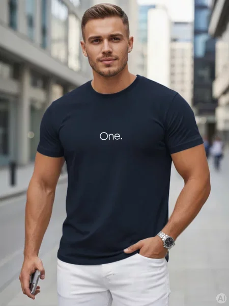 T-shirt z nadrukiem Dstreet granatowy