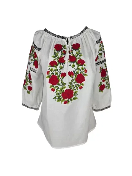 Rody’s forever Bluză tradițională Oktoberfest Damenbluse weiß/rot M' alb