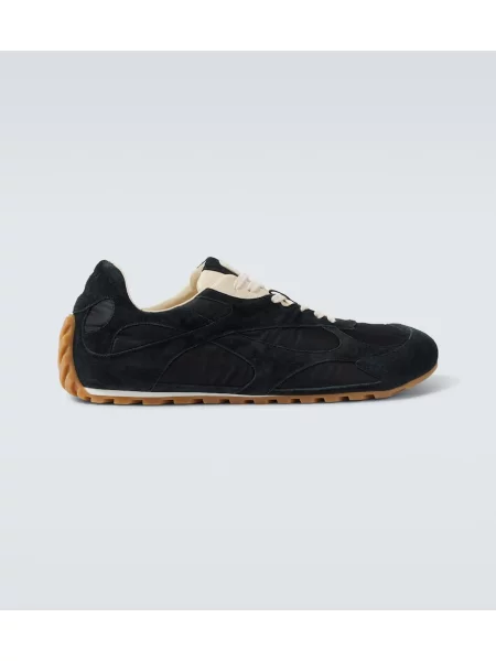 Sneakerși Bottega Veneta din piele de căprioară negru