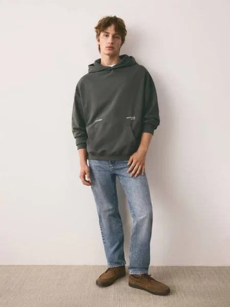 Bluza z kapturem ciemnozielony Teen S MANGO TEEN