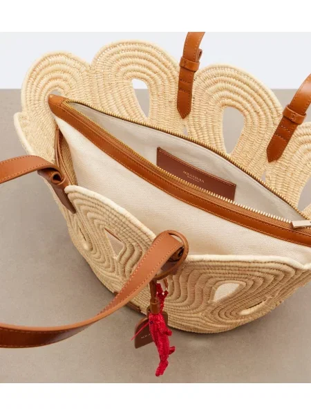 Geantă shopper Aquazzura bej