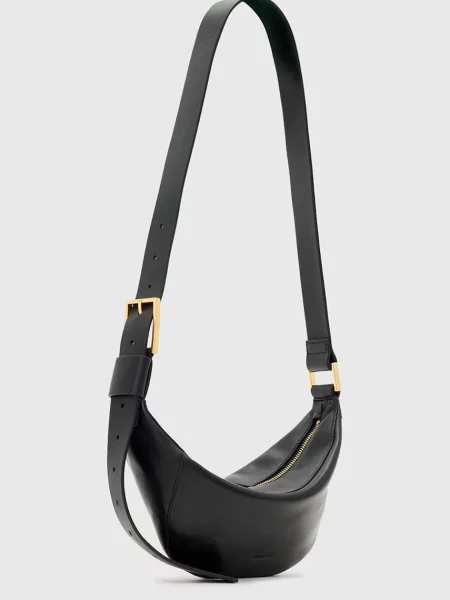 AllSaints torebka skórzana LUNA czarny