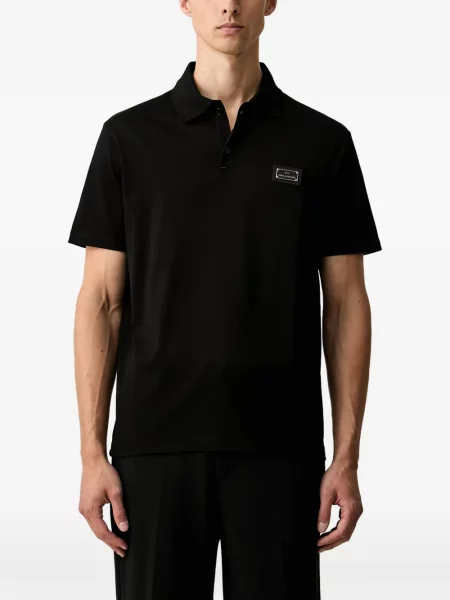 Tricou polo Paul & Shark cu autograf negru