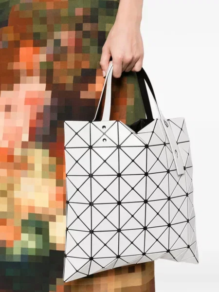 Geantă shopper Bao Bao Issey Miyake cu imprimeu geometric alb