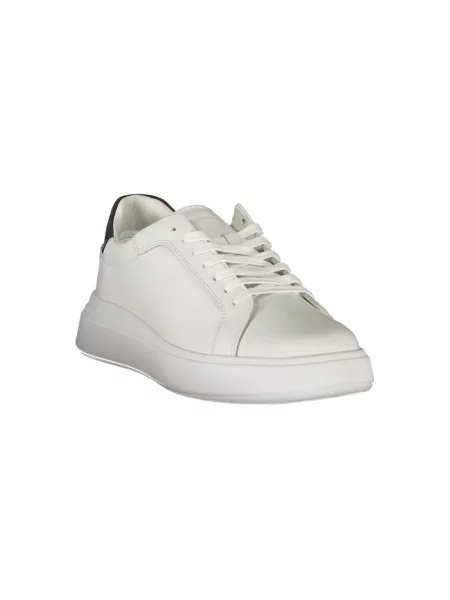 Sneakersy Calvin Klein skórzane z logo białe