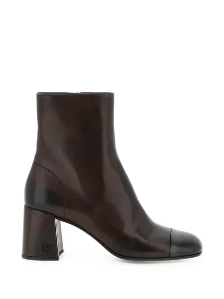 Botine Miu Miu din piele maro