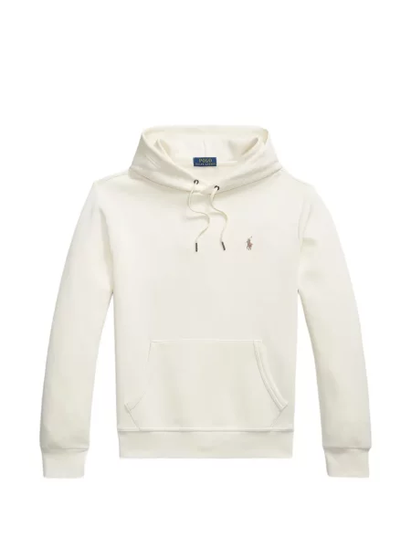 Tricou polo Polo Ralph Lauren cu glugă cu blană cu broderie roșu