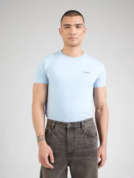 Pepe Jeans Tričko pastelovo modrá
