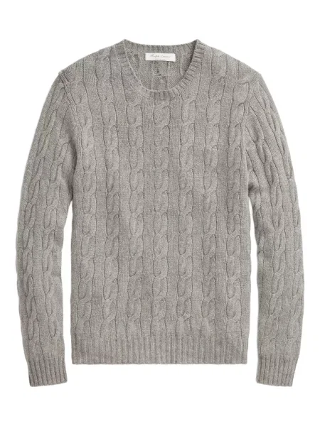 Svetr Ralph Lauren Purple Label s kulatým výstřihem šedý