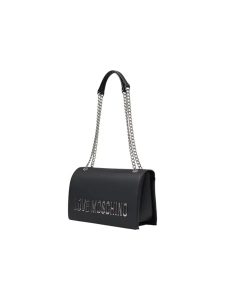 Lniana torebka Love Moschino czarna