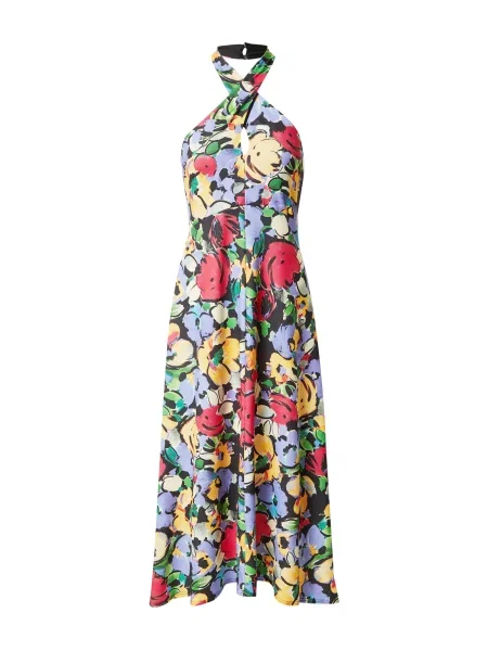 Warehouse Rochie albastru fumuriu / verde / roșu negru