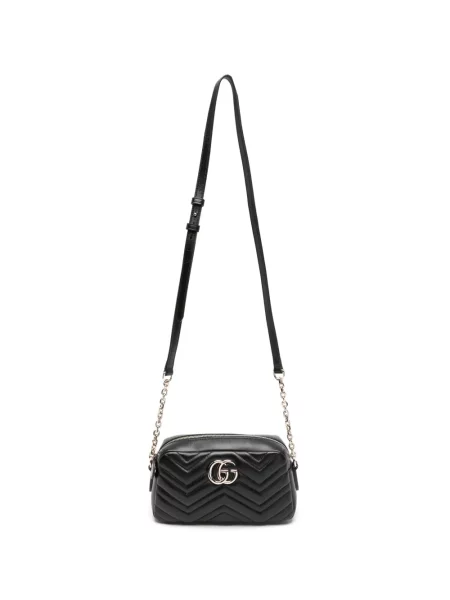 Matlasat geanta crossbody Gucci din piele negru