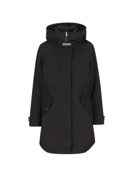 Palton Woolrich cu glugă negru