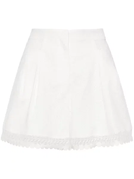 Pantaloni scurți Shiatzy Chen ajurate alb